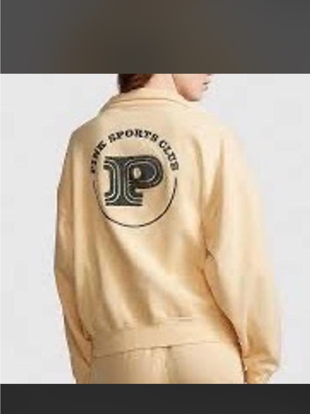 PINK Victoria's Secret Cream Logo Sports Club Jacket